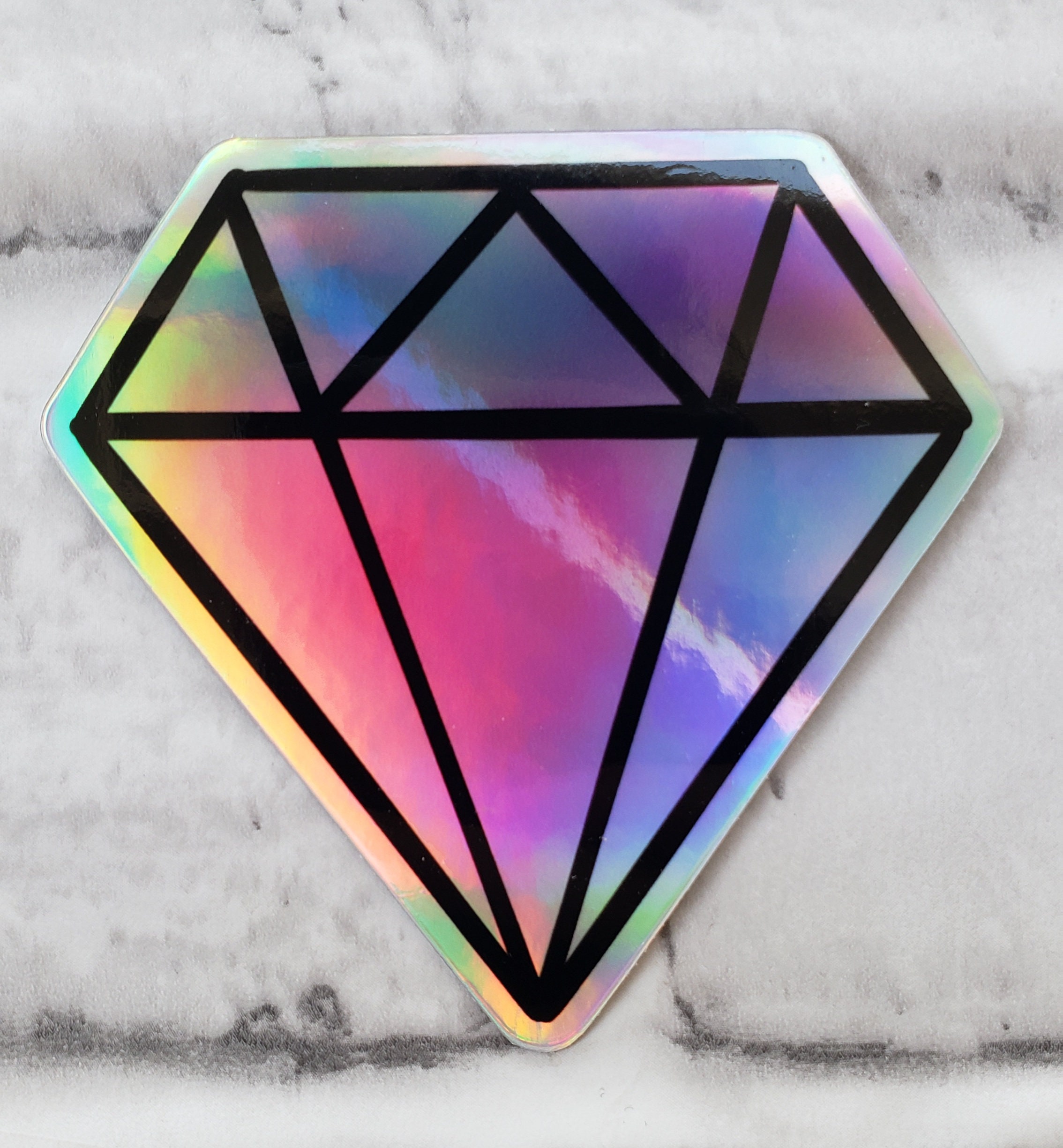 Diamond holographic sticker | Etsy