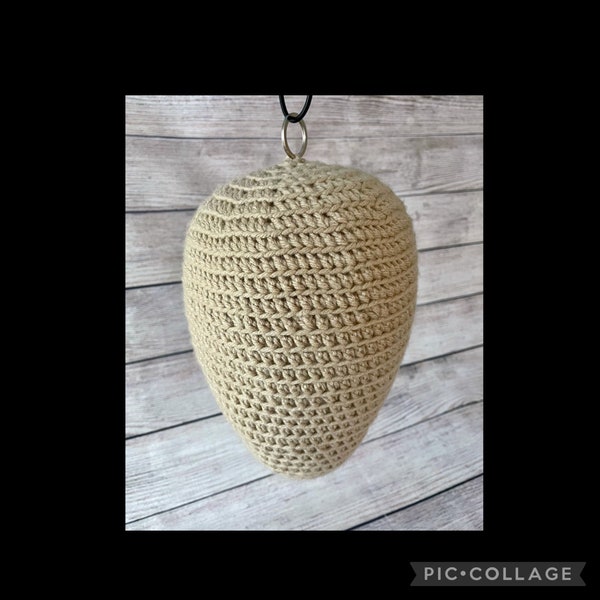 Hornet and wasp nest decoy. Scare away hornets and wasps and bees. Fake hornet nest. Crochet wasp nest. Crochet hornet nest. Crochet hornets