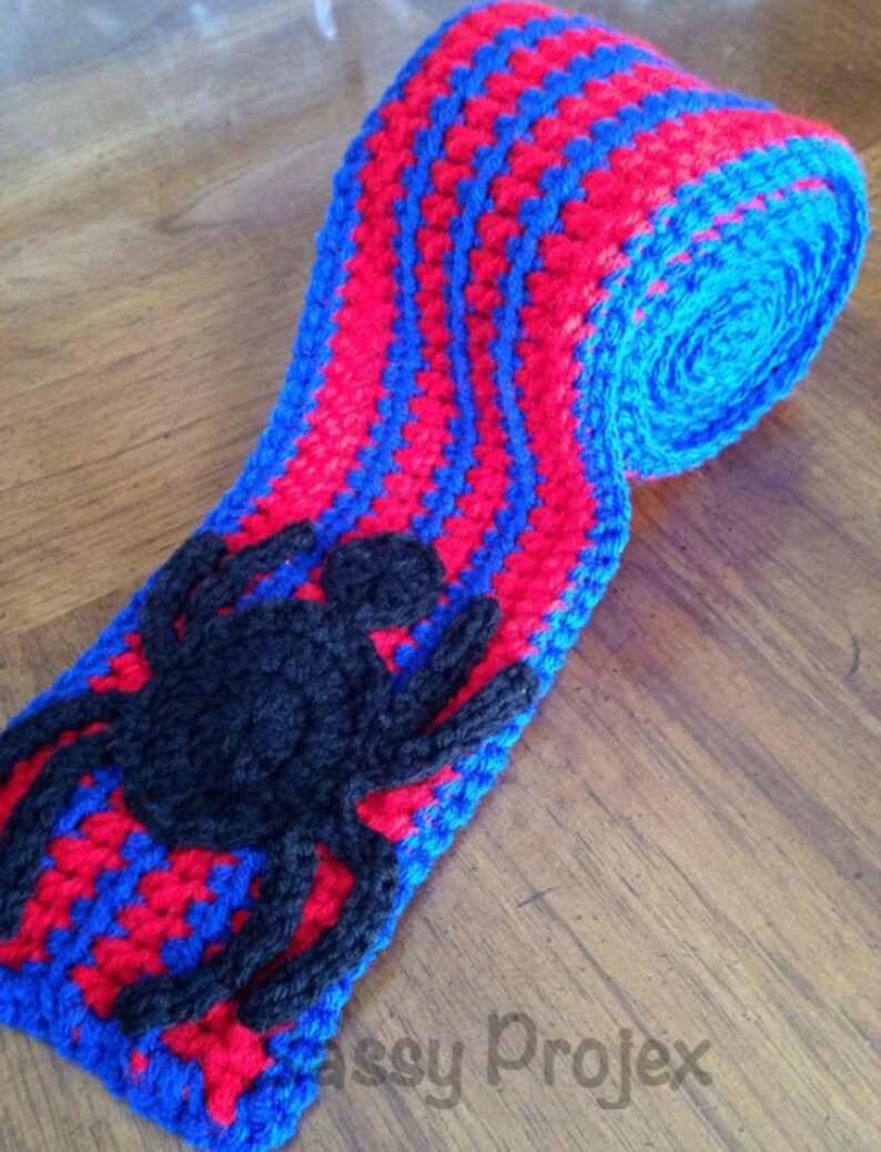 Superhero scarf Spiderman inspired spider striped scarf Etsy