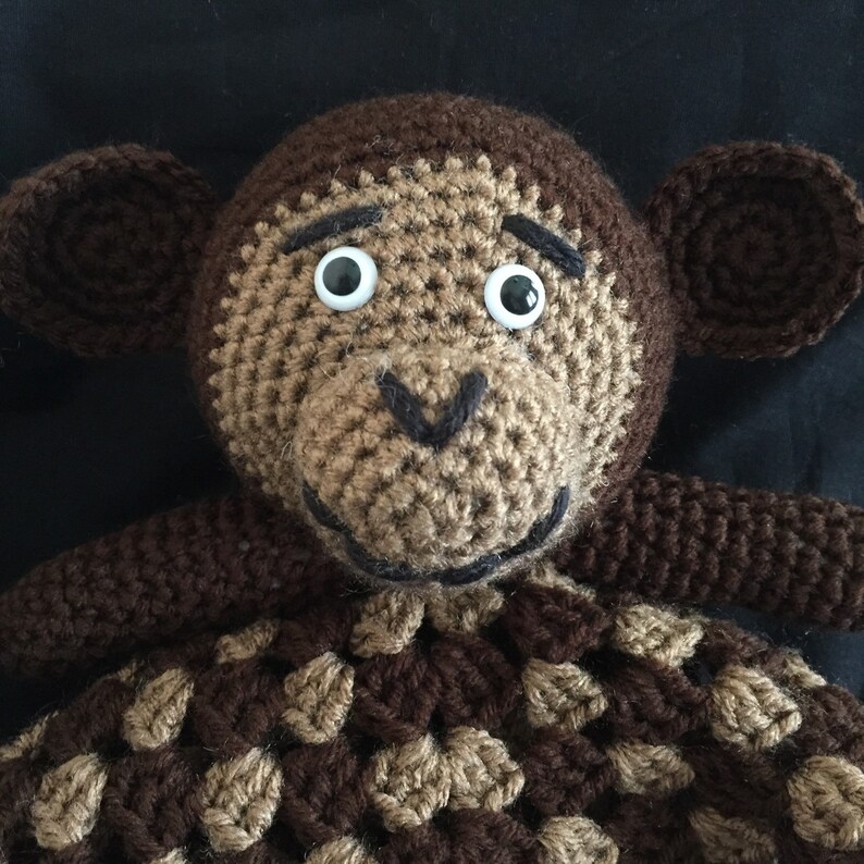 Monkey Baby Lovey Blanket Baby Security Blanket Monkey Etsy