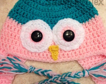 Owl hat with ear flaps