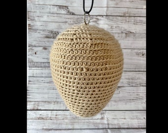 Crochet hornet nest. Crochet wasp nest. Textured hornets nest. Scare away wasp and hornets. Bee hive. Fake hornets nest. Fake wasp nest.