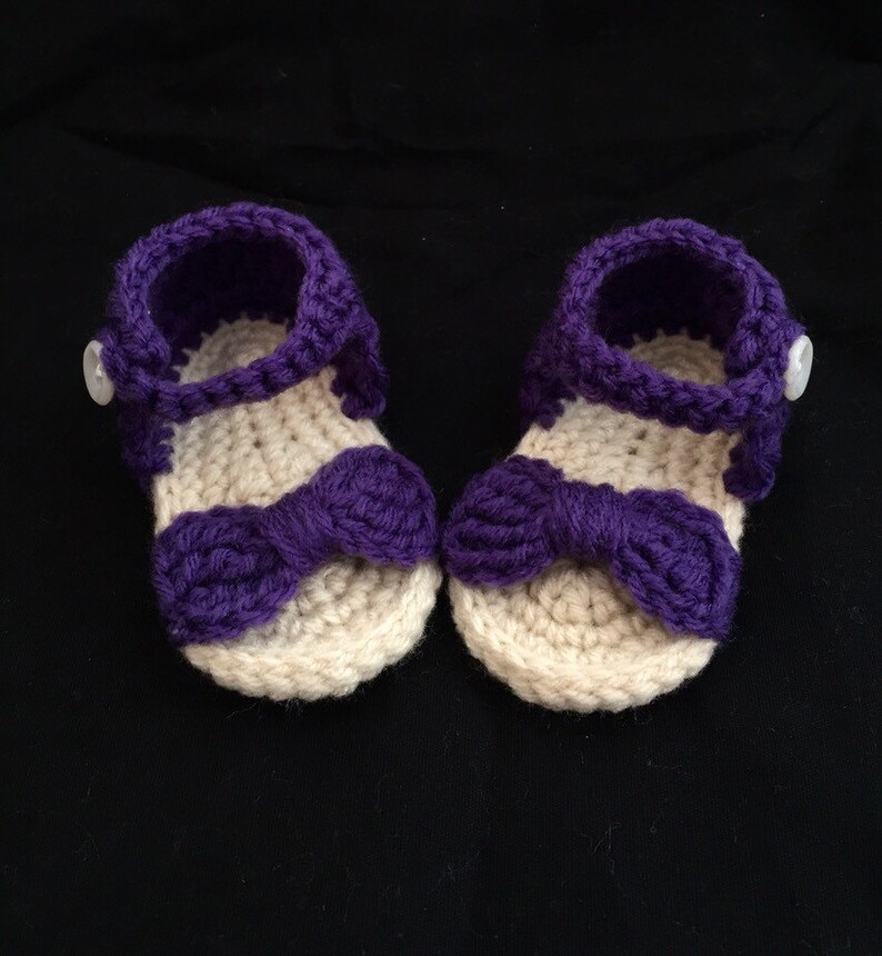 Crochet baby sandals bow, baby flip flops, baby sandals with bow, kids sandals image 5