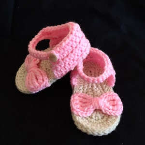 Crochet baby sandals bow, baby flip flops, baby sandals with bow, kids sandals image 6