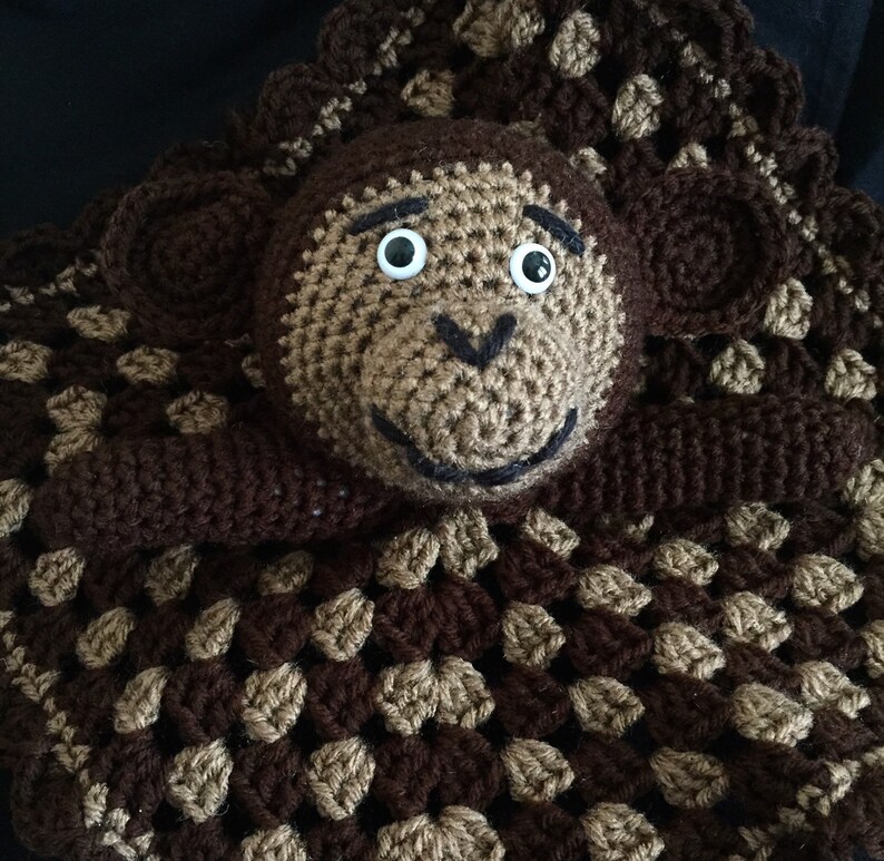 Monkey Baby Lovey Blanket Baby Security Blanket Monkey Etsy