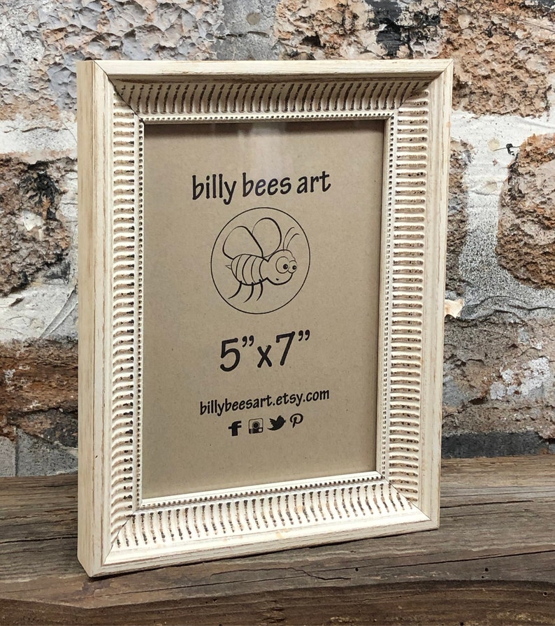 Ornate off White Washed 4x6 5x7 Picture Frame Etsy