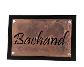 Customized Rustic Metal Outdoor Name Sign with Black Layered Style 10x15" up to 20x25"