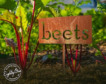 Classic Metal Garden Markers A through G for Herbs, Vegetables, Flowers and Other Plants