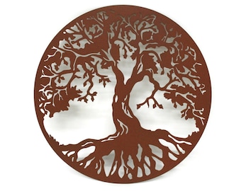 Tree of Life Round Metal Wall Art Sign 15 Inches Diameter