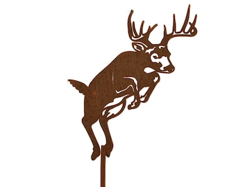 Jumping Deer Metal Garden Stake 8 to 23 Inches Tall