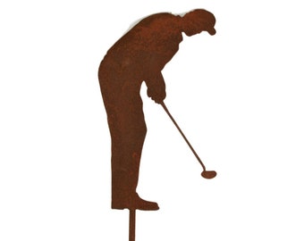 Metal Golfer Garden Yard Stake or Stand 9.5 to 35 Inches Tall
