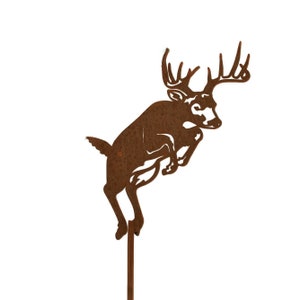 Jumping Deer Metal Garden Stake 8 to 23 Inches Tall