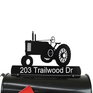 Vintage Tractor 2 Custom Metal Mailbox Topper 17 Inches Wide - Does Not Include a Mailbox