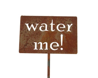 water me! Metal Garden Stake 20 to 48 Inches Tall