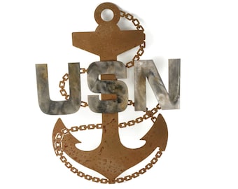 Do It Yourself Kit -- US NAVY Chief Petty Officer Fouled Anchor Metal Wall Sign 19 Inches Tall - Officially Licensed Seller