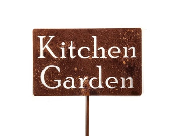 Kitchen Garden Metal Garden Stake Sign 21 to 33 Inches Tall