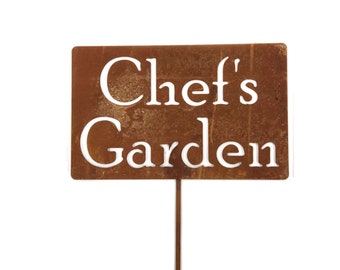 Chef's Garden Metal Garden Stake Sign 20 to 48 Inches Tall