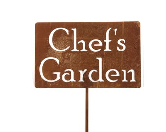 Chef's Garden Metal Garden Stake Sign 21 to 33 Inches Tall