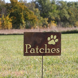 Metal Pet Memorial Garden Stake Sign 20 to 48 Inches Tall
