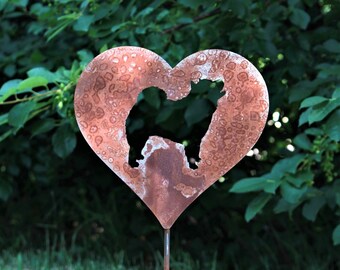 Chow Chow Dog Metal Heart Pet Memorial Stake 20 to 28 Inches Tall