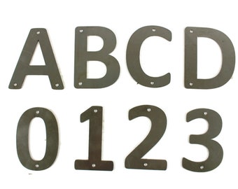 Metal Letters and Numbers Rounded Font 4 Inches Tall