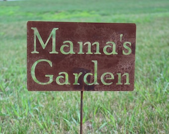 Mama's Garden Metal Yard Stake Marker 20 to 48 Inches Tall
