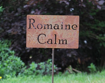 Romaine Calm Metal Garden Stake Sign 21 to 33 Inches Tall