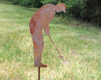 Metal Golfer Yard Stake or Stand 9.5 to 34 Inches Tall