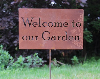 Welcome to our Garden Metal Garden Stake Sign 23 to 48 Inches Tall