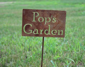 Pop's Garden Metal Yard Stake 20 to 48 Inches Tall