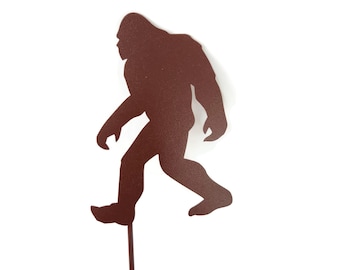 Sasquatch Bigfoot Metal Rustic Garden Stake Sign 9.5 to 33 Inches Tall