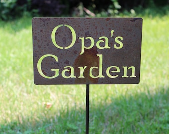 Opa's Garden Metal Garden Stake Marker 20 to 48 Inches Tall
