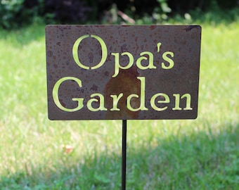 Opa's Garden Metal Garden Stake Marker 21 to 33 Inches Tall