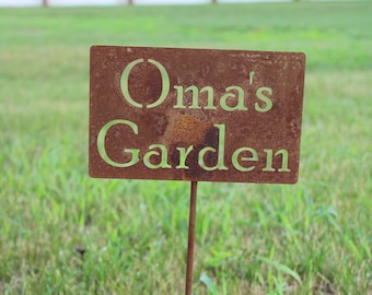 Oma's Garden Metal Yard Stake 21 to 33 Inches Tall