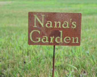 Nana's Garden Metal Yard Stake 21 to 33 Inches Tall