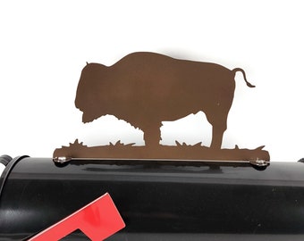 Bison Buffalo Metal Mailbox Topper 7 Inches Tall - Does Not Include a Mailbox