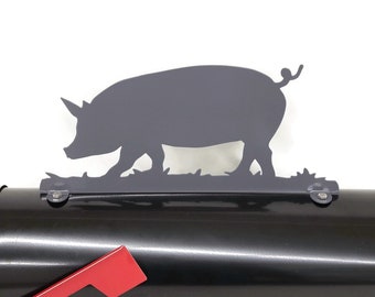 Pig Mailbox Topper, Metal Hog Mailbox Topper, Swine Mailbox, Farmhouse Mailbox Topper, Farm sign, Pig farm sign, Hog farmer gift, Hogs