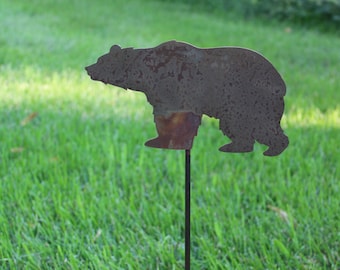 Metal Bear Garden Stake 21 Inches Tall