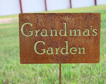 Grandma's Garden Metal Yard Stake 21 to 33 Inches Tall