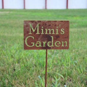 Mimi&#39;s Garden Metal Garden Stake Marker 20 to 48 Inches Tall