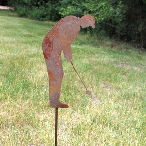 Metal Golfer Yard Stake or Stand 9.5 to 34 Inches Tall