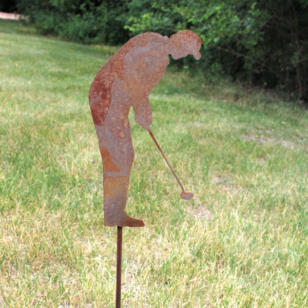 Metal Golfer Yard Stake or Stand 9.5 to 34 Inches Tall