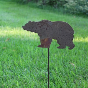 Metal Bear Garden Stake 21 Inches Tall