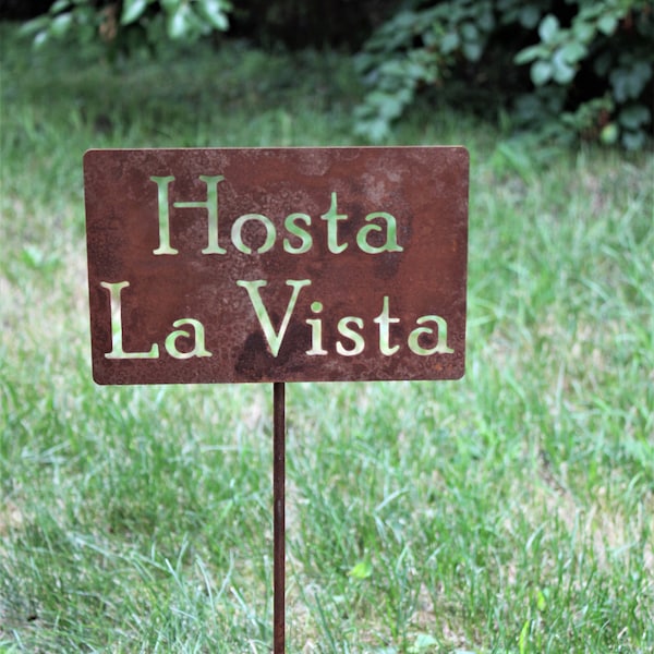 Hosta La Vista Metal Garden Stake Sign 21 to 33 Inches Tall