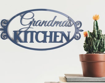 Grandma's Kitchen Metal Sign 20 Inches Wide