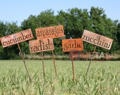 Classic Metal Garden Markers, A-M, herb marker, garden marker, vegetable marker, garden label, markers for plants, plant marker, herb signs