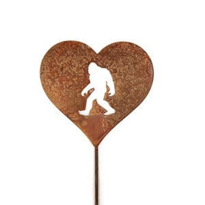 Sasquatch Metal Heart Stake 20 to 28 Inches Tall