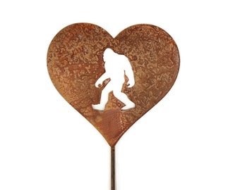 Sasquatch Metal Heart Stake 21 to 28 Inches Tall