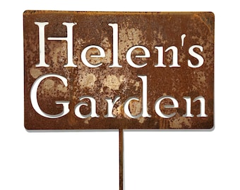 Custom Metal Outdoor Garden Stake Gardener Gift Steel Garden Marker Stake 21 to 33 Inches Tall