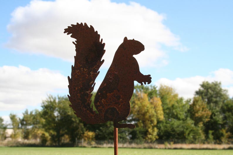 Squirrel Metal Garden Stake 23 to 33 Inches Tall image 5